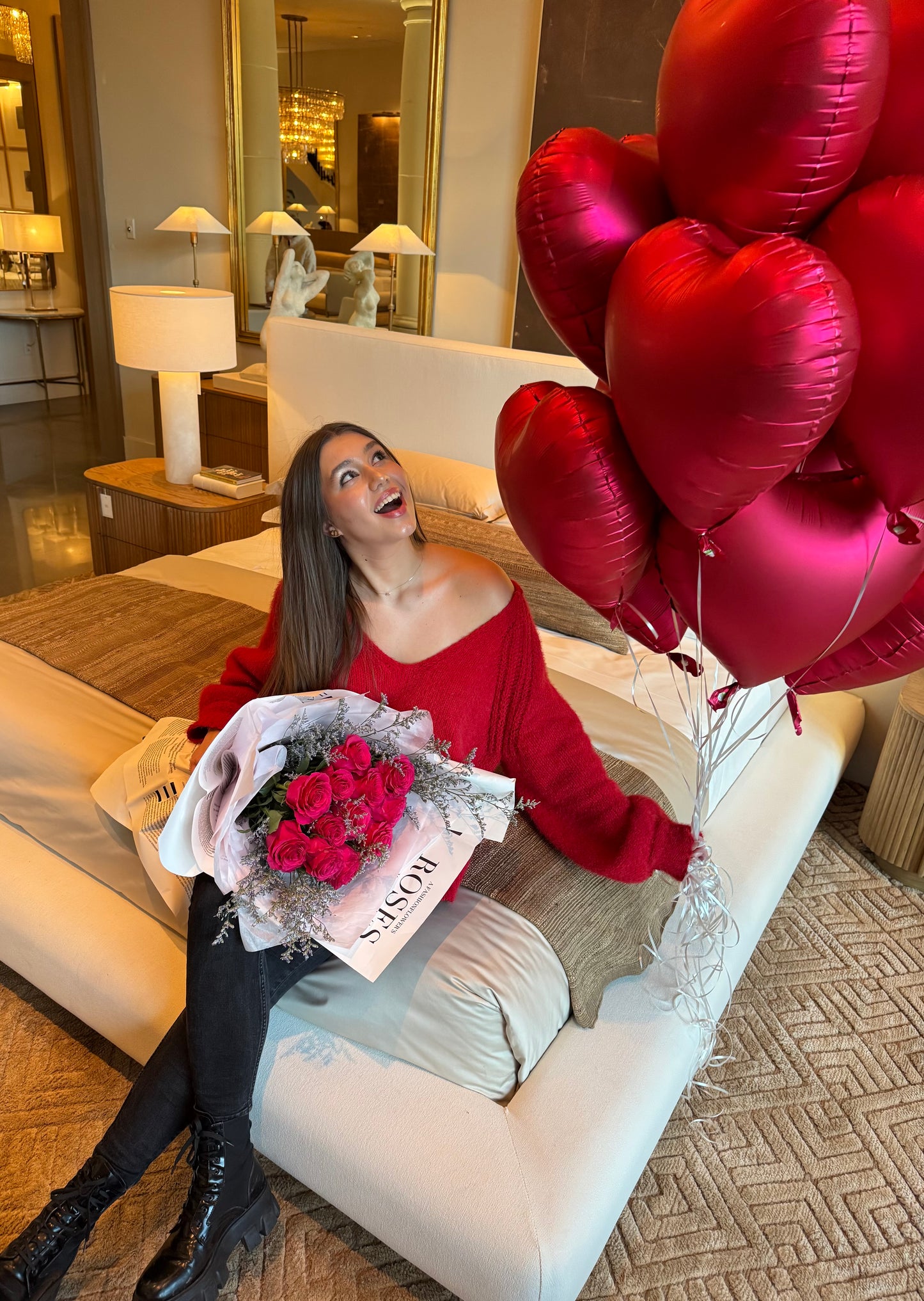 Red heart single balloon