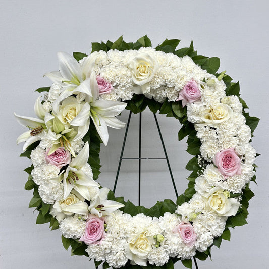 White and Pink Wreath